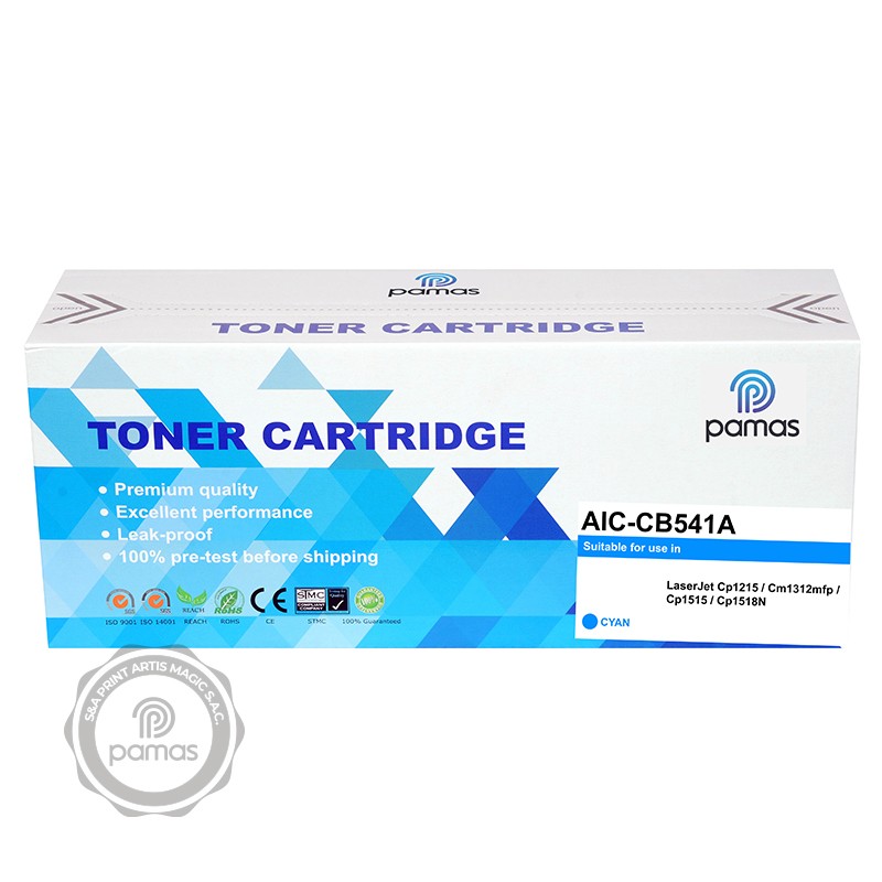 417-TONER-PAMAS-CB541A.jpg Toner PAMAS Compatible HP131A/128A/125A - Cyan - Imagen 1