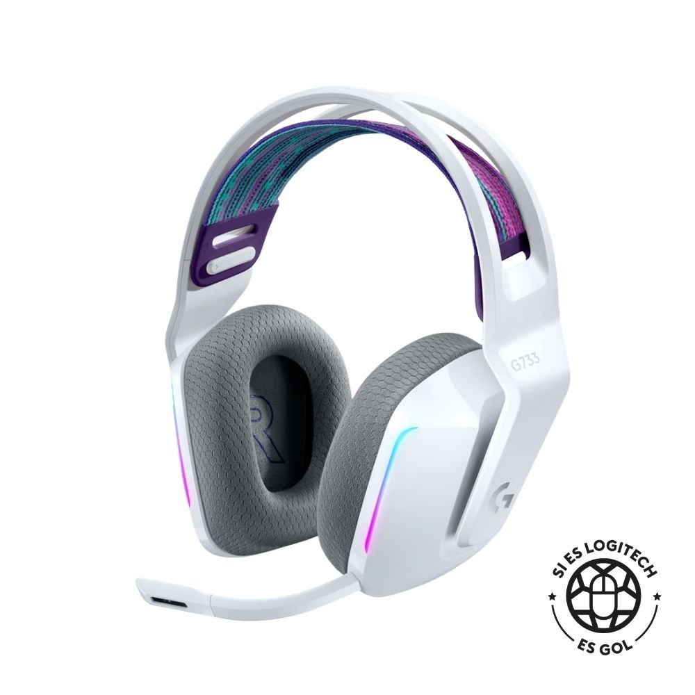 6.jpg Audífonos Gamer Inalámbricos Logitech G733 LightSpeed RGB - Blanco - Imagen 1