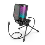 Micrófono USB Gaming RGB, FIFINE AmpliGame A6V - Black