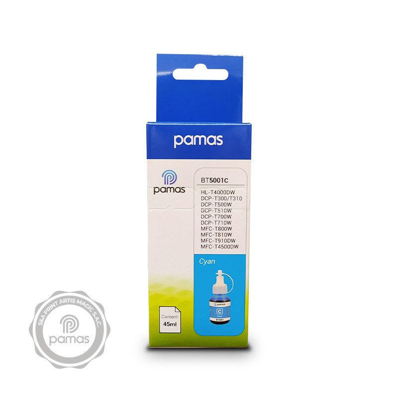 472-TINTAS-PAMAS-5001-CYAN.jpg Tinta PAMAS Compatible Brother BT5001 - Cyan - Imagen 1