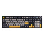 TECLADO AULA F108 PRO MECANICO GRIS NEGRO AMARILLO INGLES