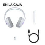 Audifono Gamer Con Microfono Logitech G522 Lightspeed Blanco - Imagen 9