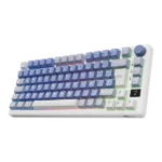 TECLADO MECANICO ROYAL KLUDGE RK-M75 INALAMBRICO 2.4 BT (SW-SILVER)-OCEAN BLUE - Imagen 4