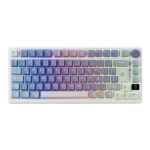 TECLADO MECANICO ROYAL KLUDGE RK-M75 INALAMBRICO 2.4 BT (SW-SILVER)-OCEAN BLUE - Imagen 2