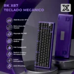 TECLADO ROYAL KLUDGE RK-X87 CABLEADO BLACKBERRY MOUSSE - CREAMY SWITCH - Imagen 3