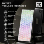 TECLADO ROYAL KLUDGE RK-X87 CABLEADO BLACK NIGHT - CREAMY SWITCH - Imagen 3