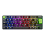 TECLADO Royal KLUDGE RK-C61 CABLEADO ESPAÑOL BLACK GREEN - MINT MAGNETIC SWITCH